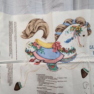 Carousel Horse/Fabric Craft Panel & Applique/2 panels VTG